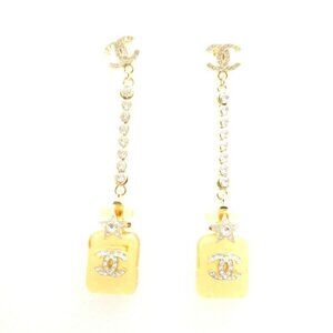 Chanel Earrings CC Logo Perfume Bottle Star